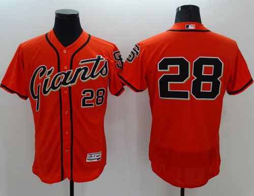 Giants #28 Buster Posey Orange Flexbase Authentic Collection Stitched MLB Jersey - Click Image to Close